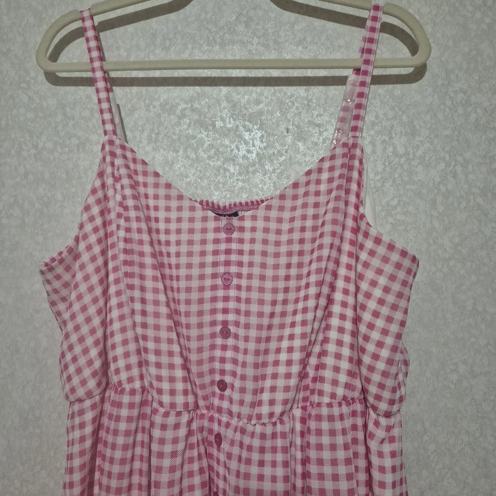 NWT TORRID Hot Pink Gingham Button Midi  Sundress..SIZE:2 - Picture 6 of 15